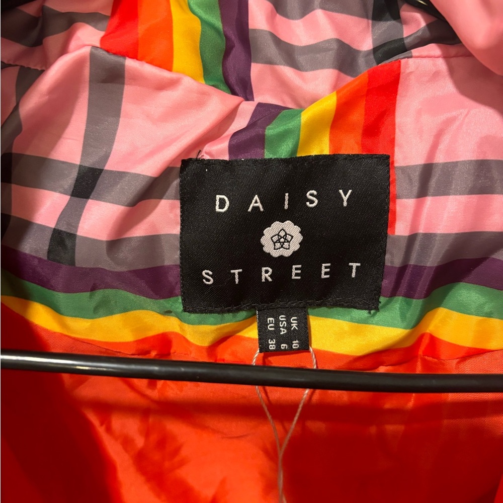 Daisy Street rainbow plaid puffer - Picture 2 of 3